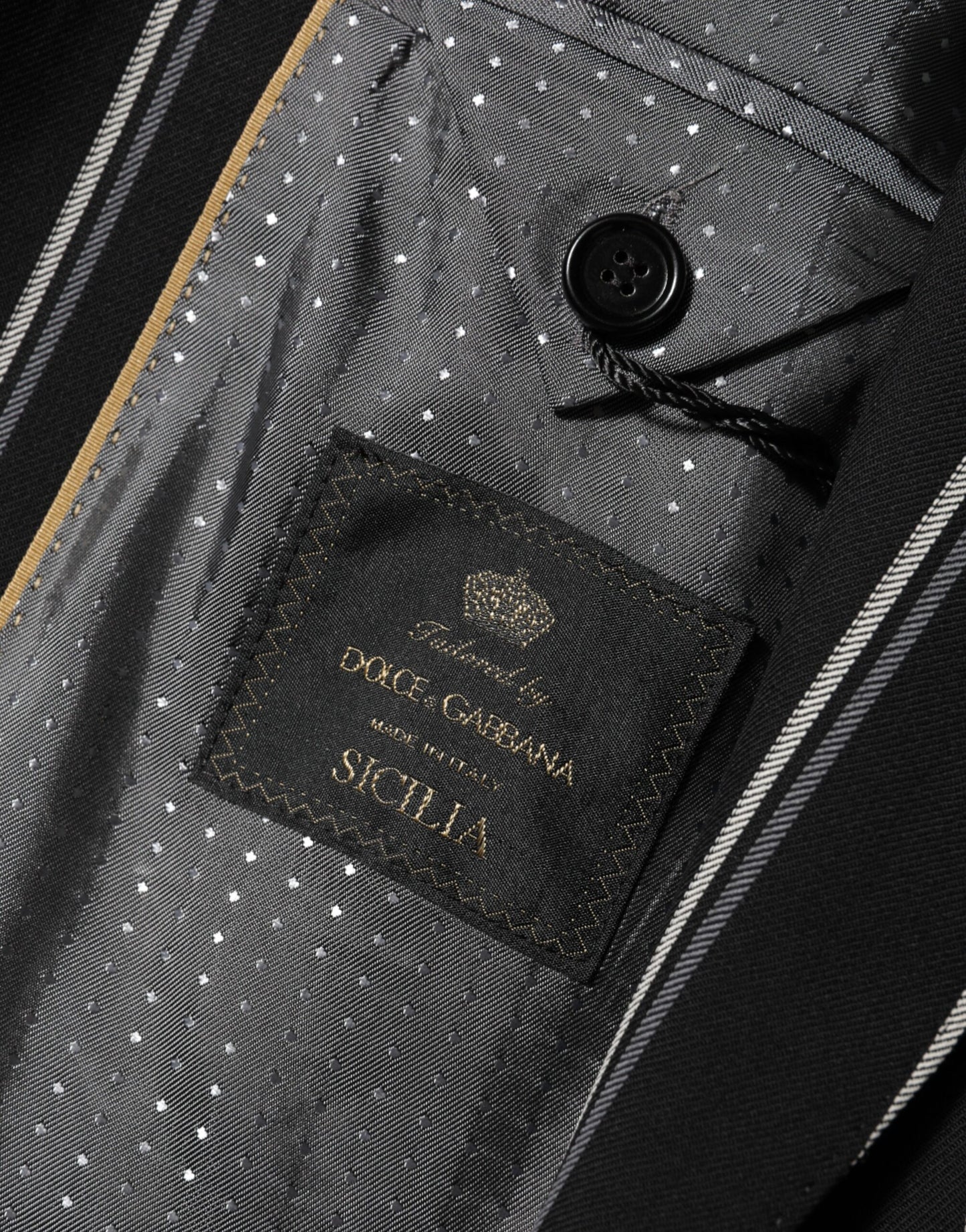 Black Stripes SICILIA 1 Button Suit Blazer