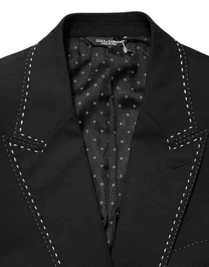 Black SICILIA 2 Buttons Suit Jacket Blazer