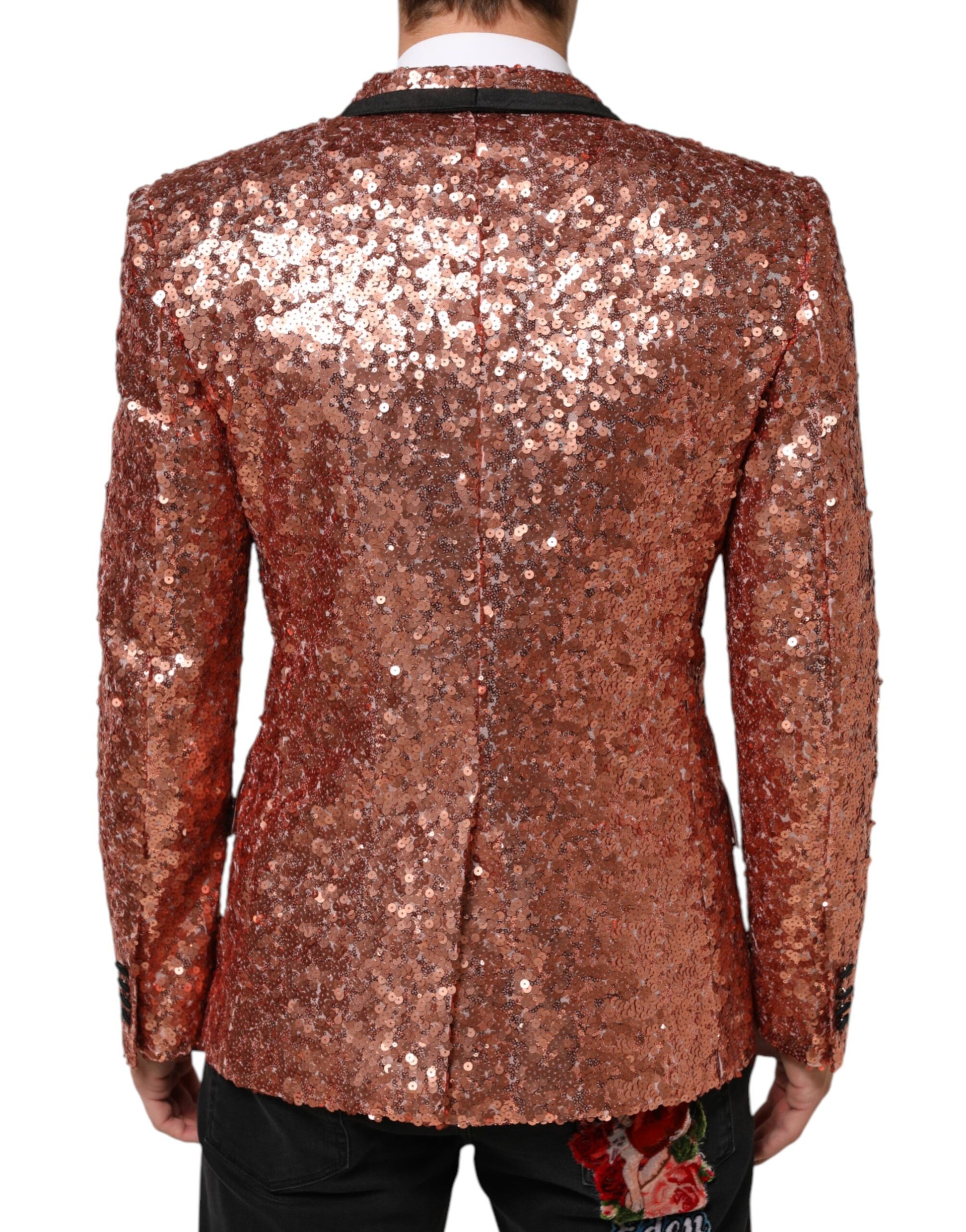 Pink Sequin SICILIA 1 Button Men Suit Blazer