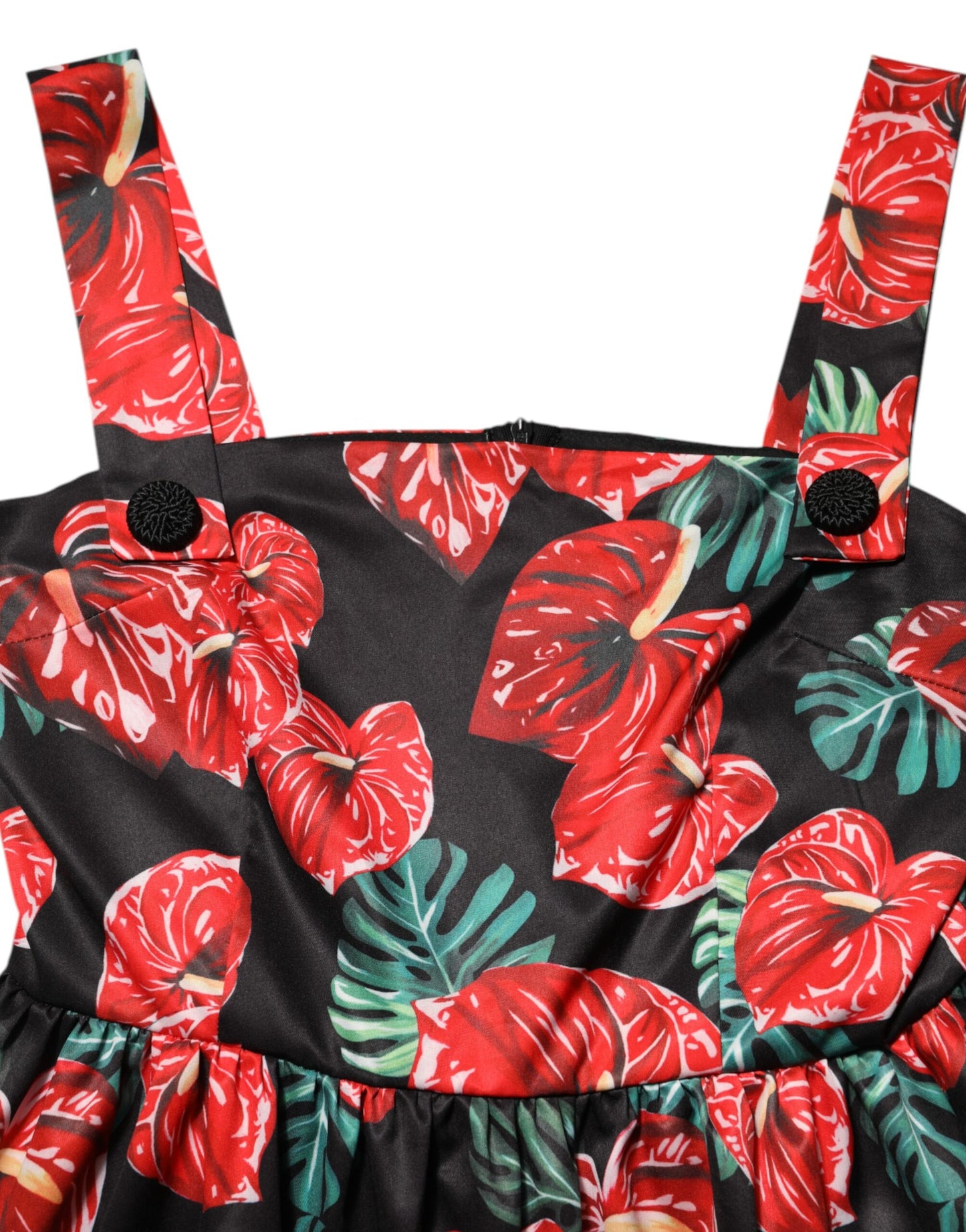 Multicolor Floral Cotton Poplin Midi Dress