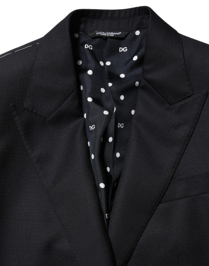 Black Wool NAPOLI 2 Button Men Suit Blazer