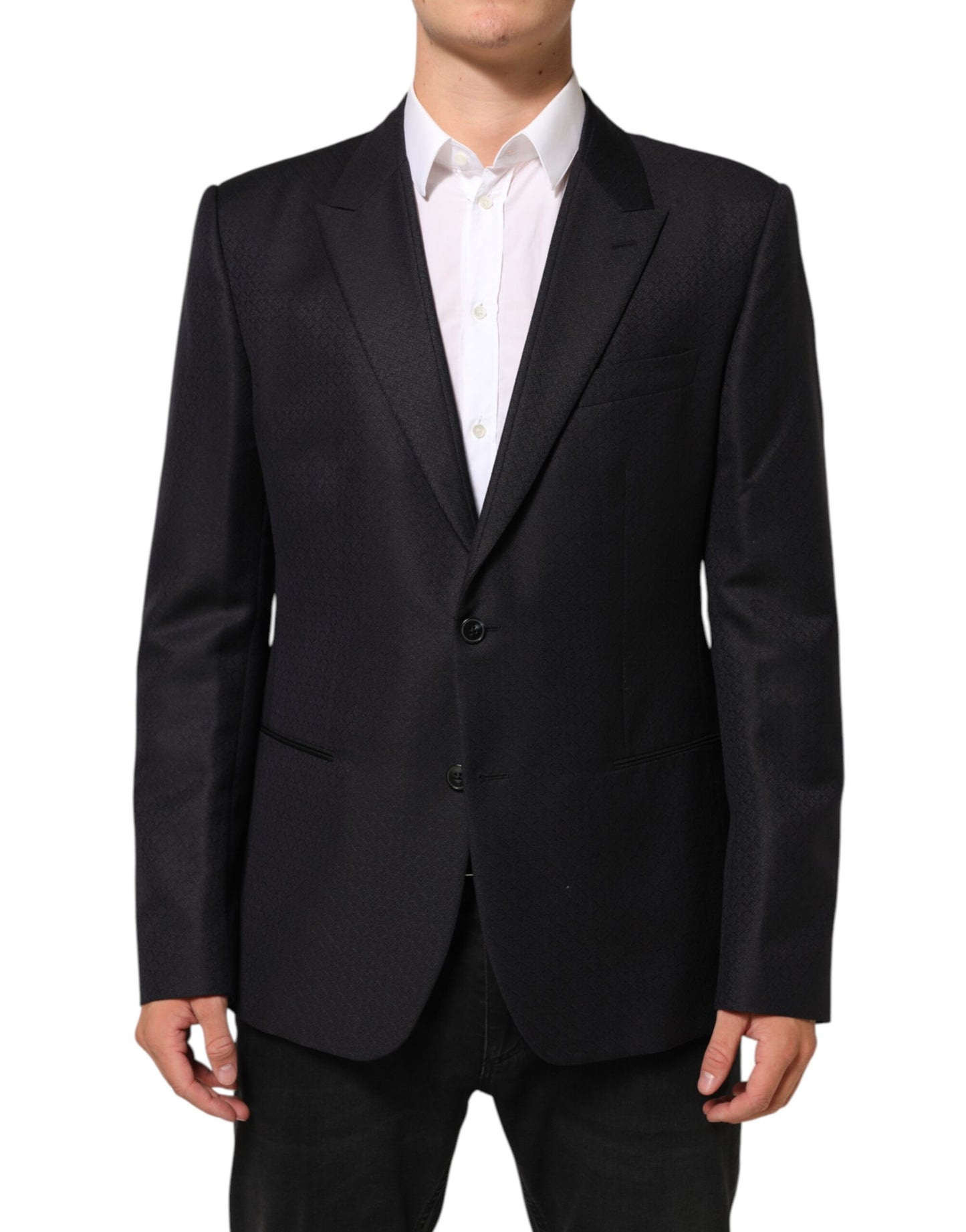 Black Wool 2 Buttons Suit Jacket Men Blazer