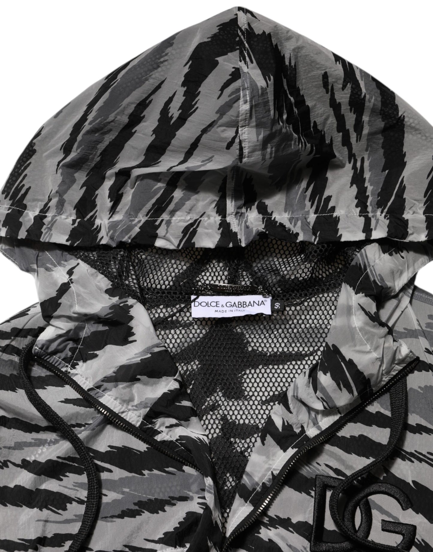 Gray Camouflage Hooded Sweatshirt Jacket