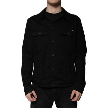 Black Cotton Denim Jacket