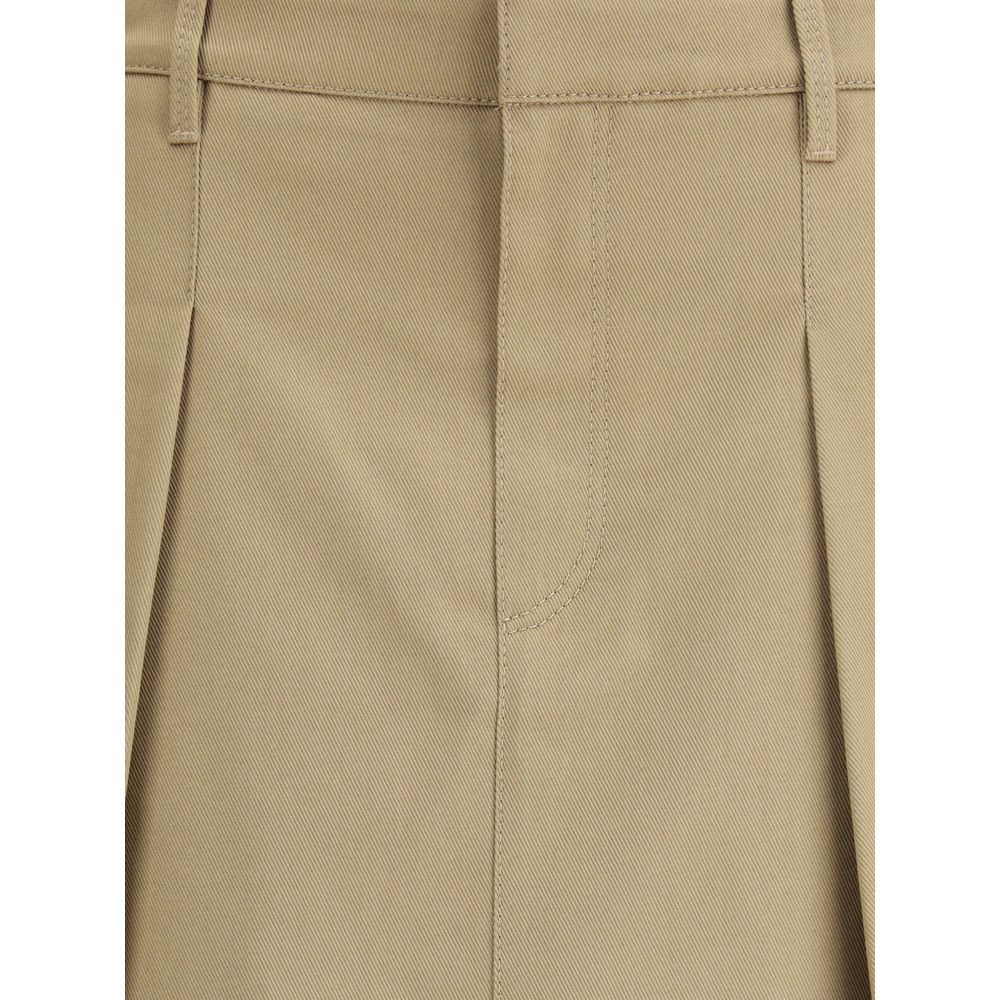 Beige Cotton Mini Skirt