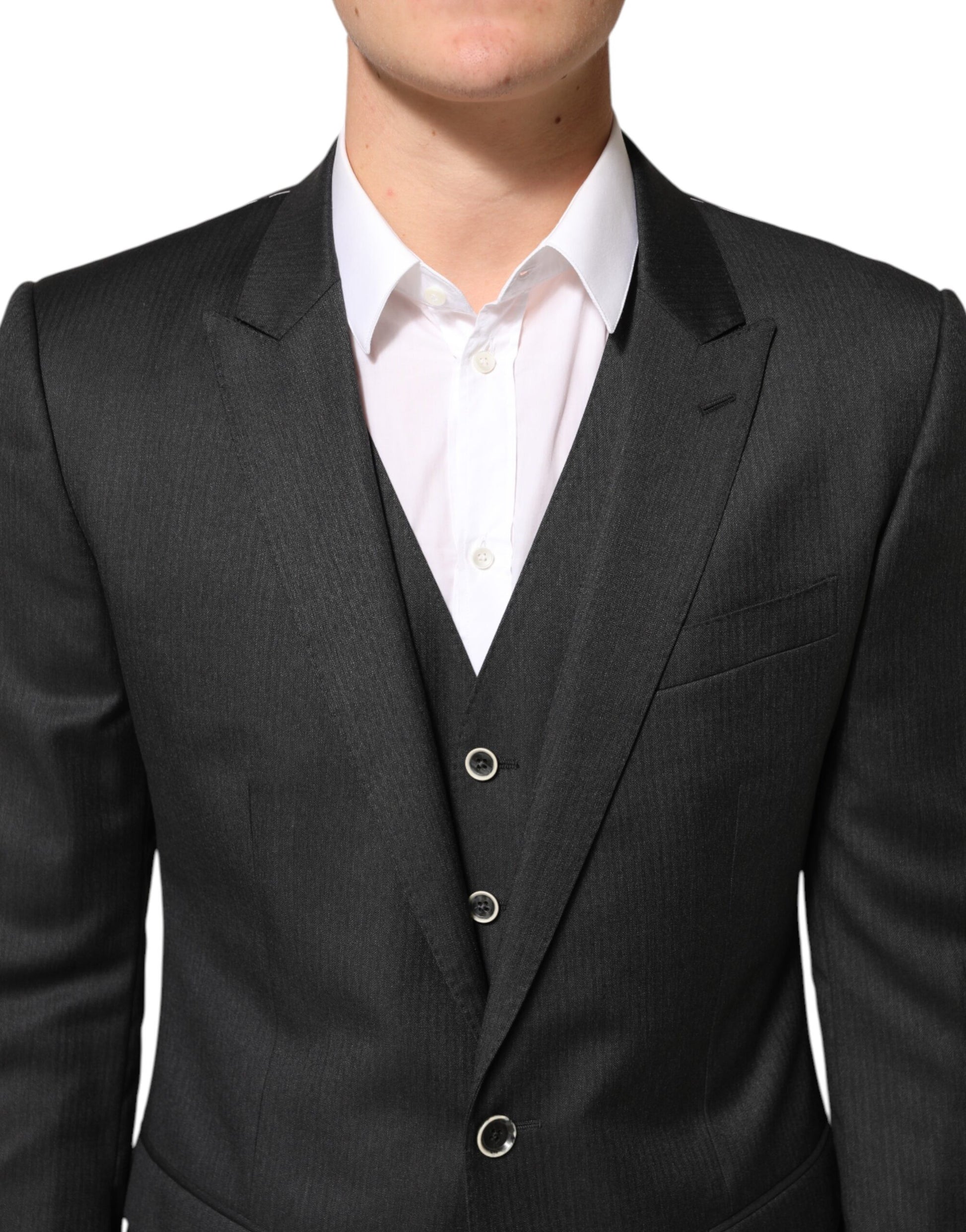 Black MARTINI 2 Buttons Suit 3 Piece Suit