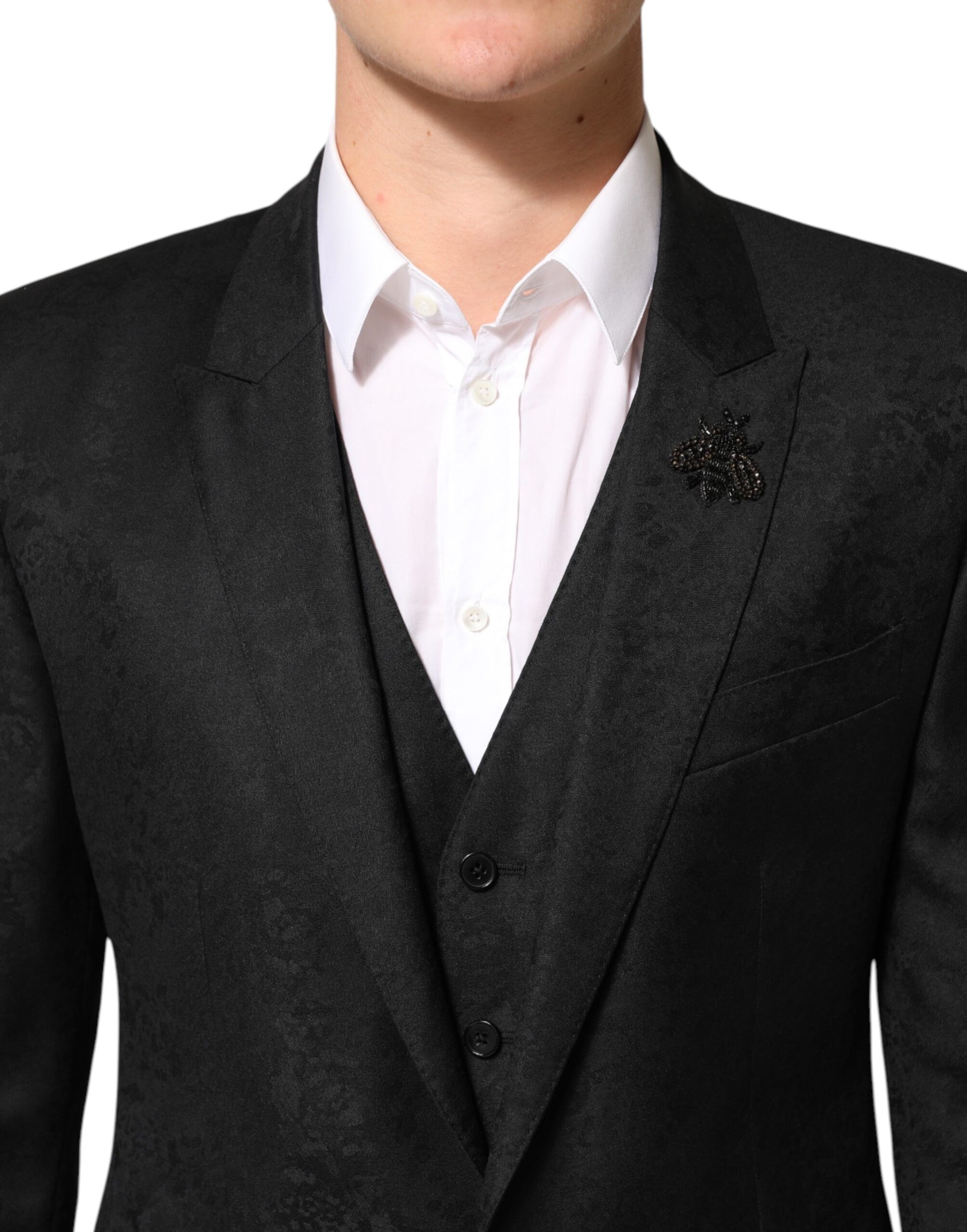 Black MARTINI 2 Buttons Suit 3 Piece Suit