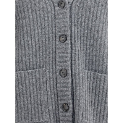 Ribbed Knit Wool Cardigan