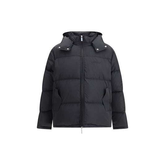 Hooded Diagonal Arrow Down Jacket