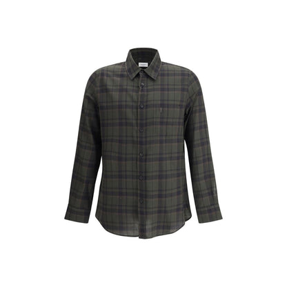 Green Cotton Pattern Shirt