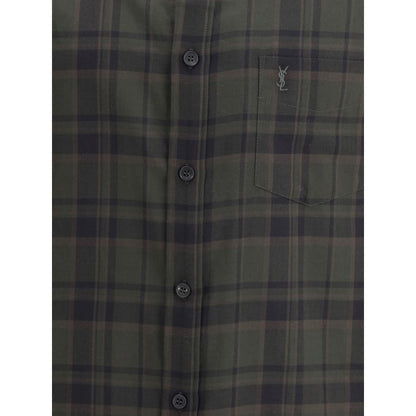 Green Cotton Pattern Shirt