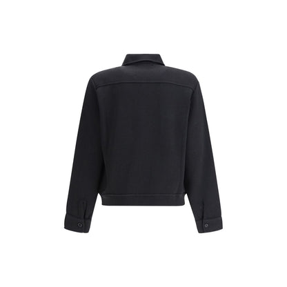 Black Fleece Wool Coat