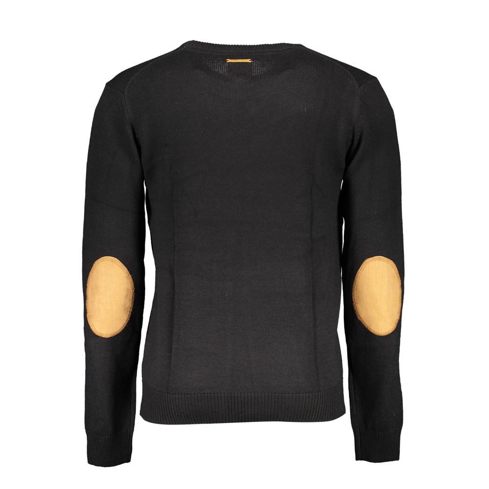 Black Cotton Men Sweater