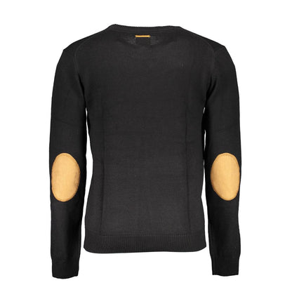 Black Cotton Men Sweater