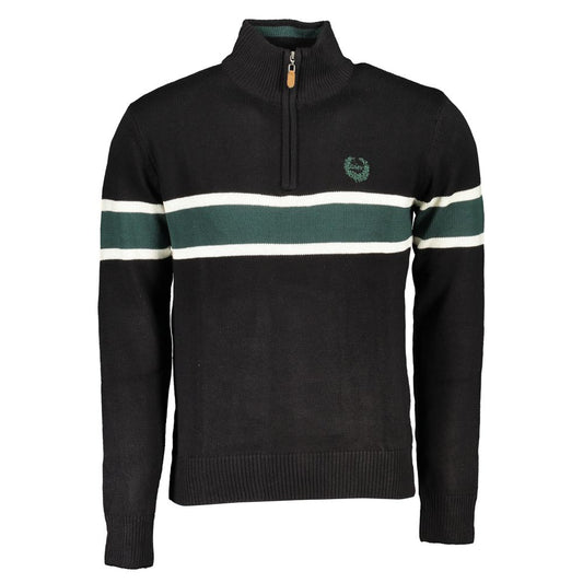 Black Cotton Men's Sweater