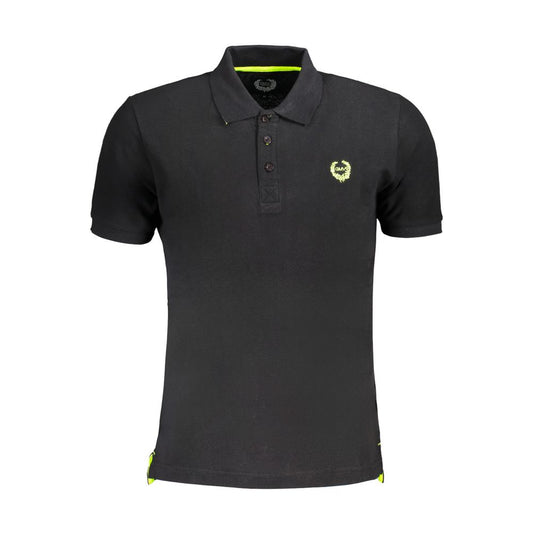 Black Cotton Men Polo Shirt