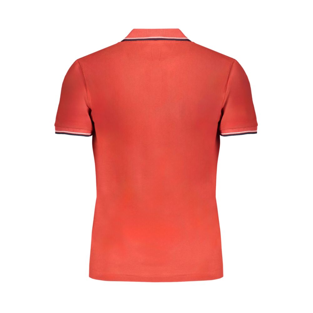 Red Cotton Men Polo Shirt