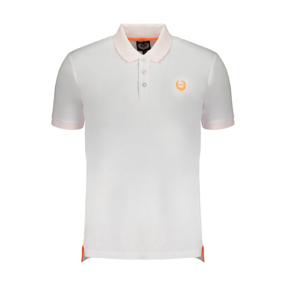 White Cotton Men Polo Shirt