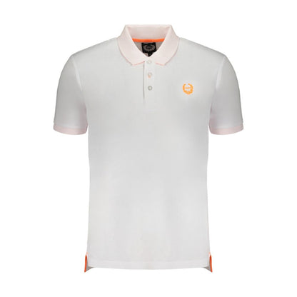 White Cotton Men Polo Shirt