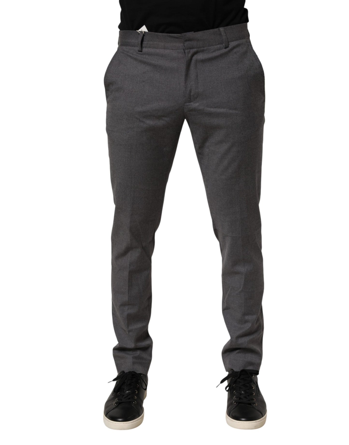 Gray Polyester Formal Dress Trouser Pants