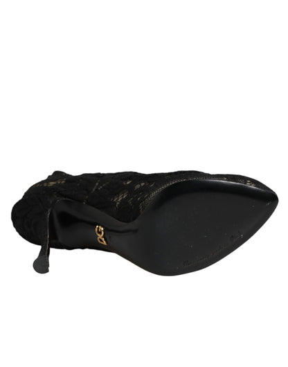 Black Pumps Taormina Lace Socks Boots Shoes