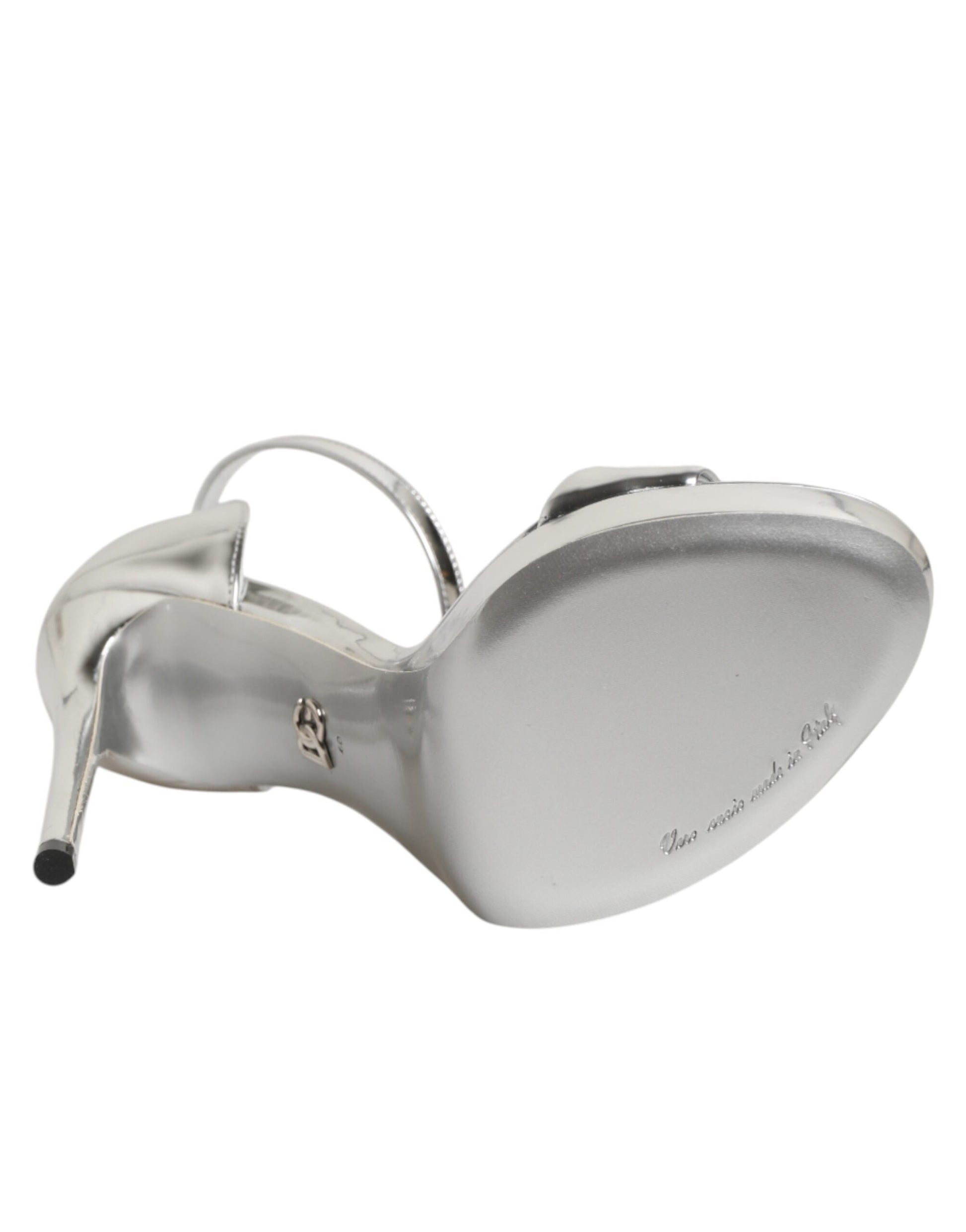 Silver Leather Platform Keira Sandals Shoes