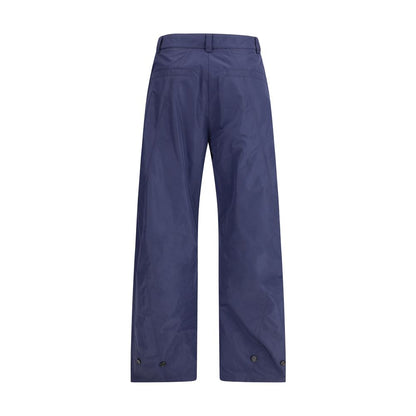 Blue Polyester Casual Pants