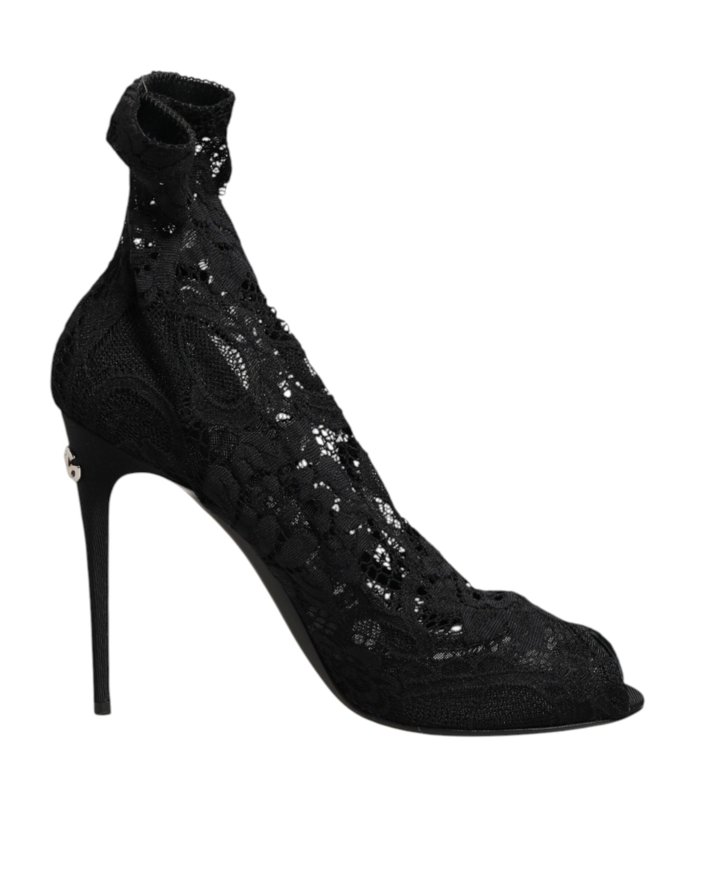 Black Stretch Taormina Lace Boots Shoes