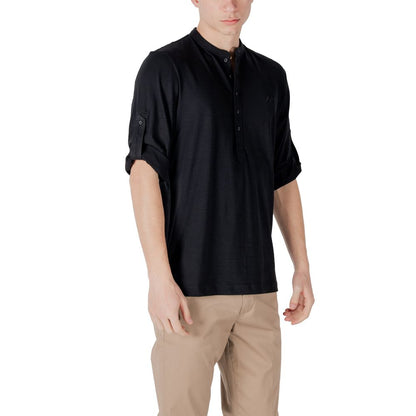Black Cotton Shortsleeve Shirt