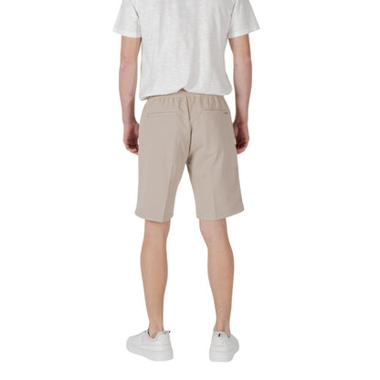 Beige Polyester Bermuda