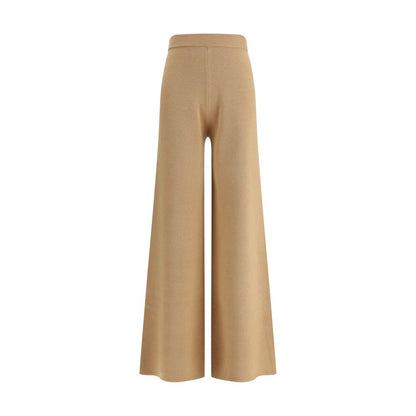 Beige Wool Casual Pants