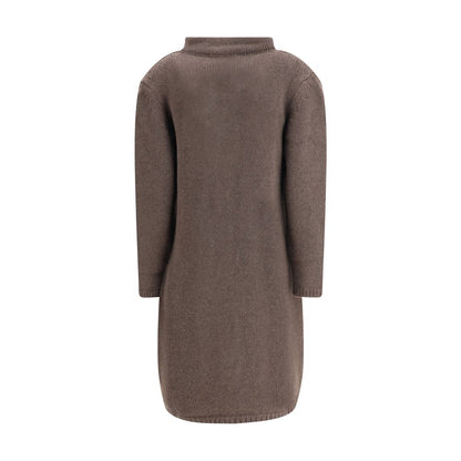 Semi-long Sweater with a front hook-and-eye closure