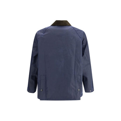 Waxed Jacket with a corded velvet collar