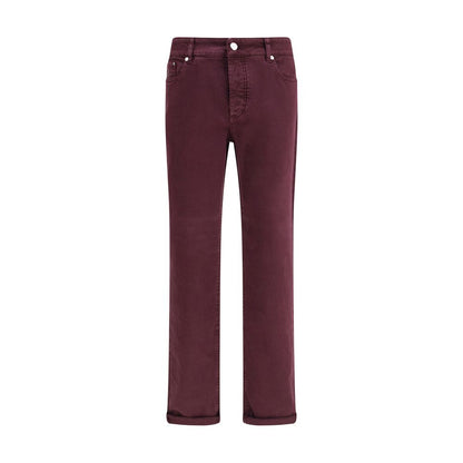 Purple Cotton Slim Fit Jeans
