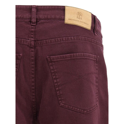 Purple Cotton Slim Fit Jeans