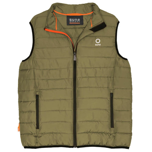 Green Polyester Sleveless Jacket