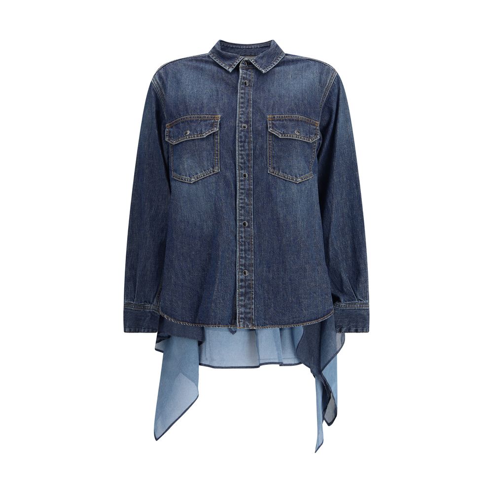 Denim and satin Shirt