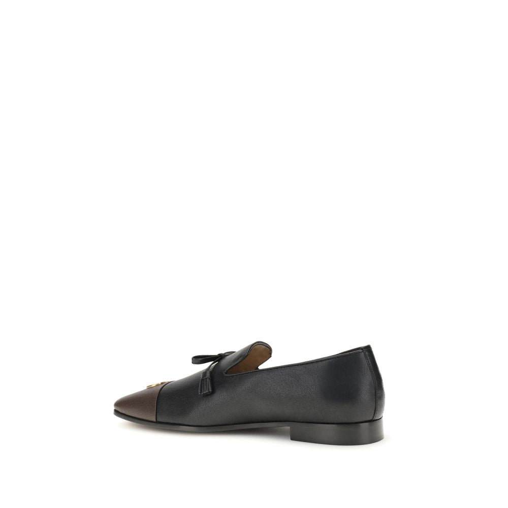 Black Goatskin Slip-On Loafers