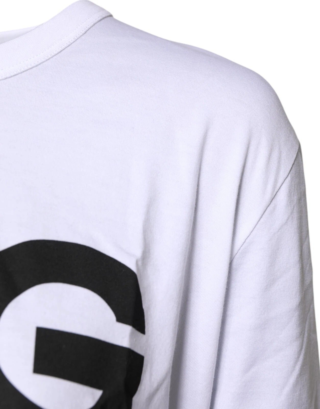 White Graphic Print Cotton Crew Neck T-shirt