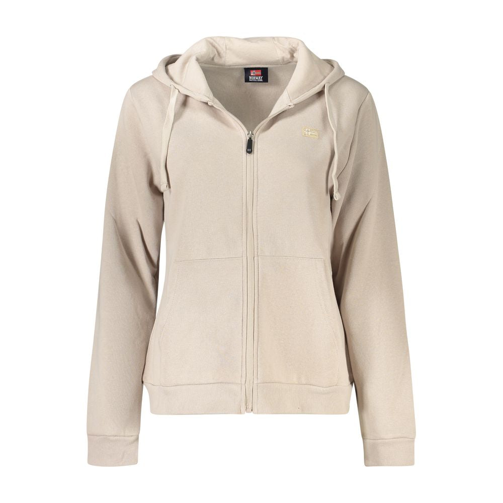 Beige Cotton Women Sweatshirt