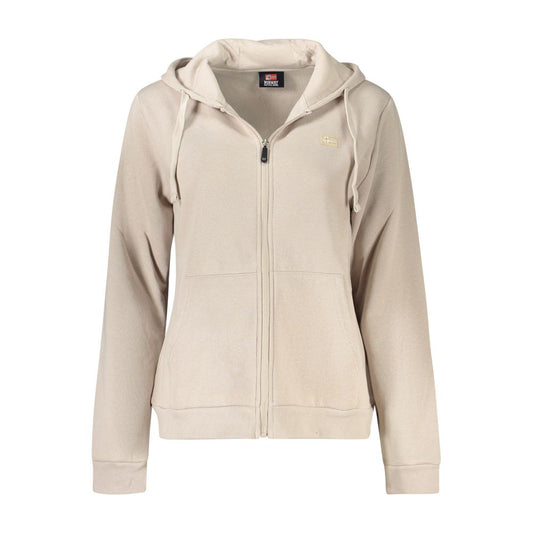Beige Cotton Women Sweatshirt