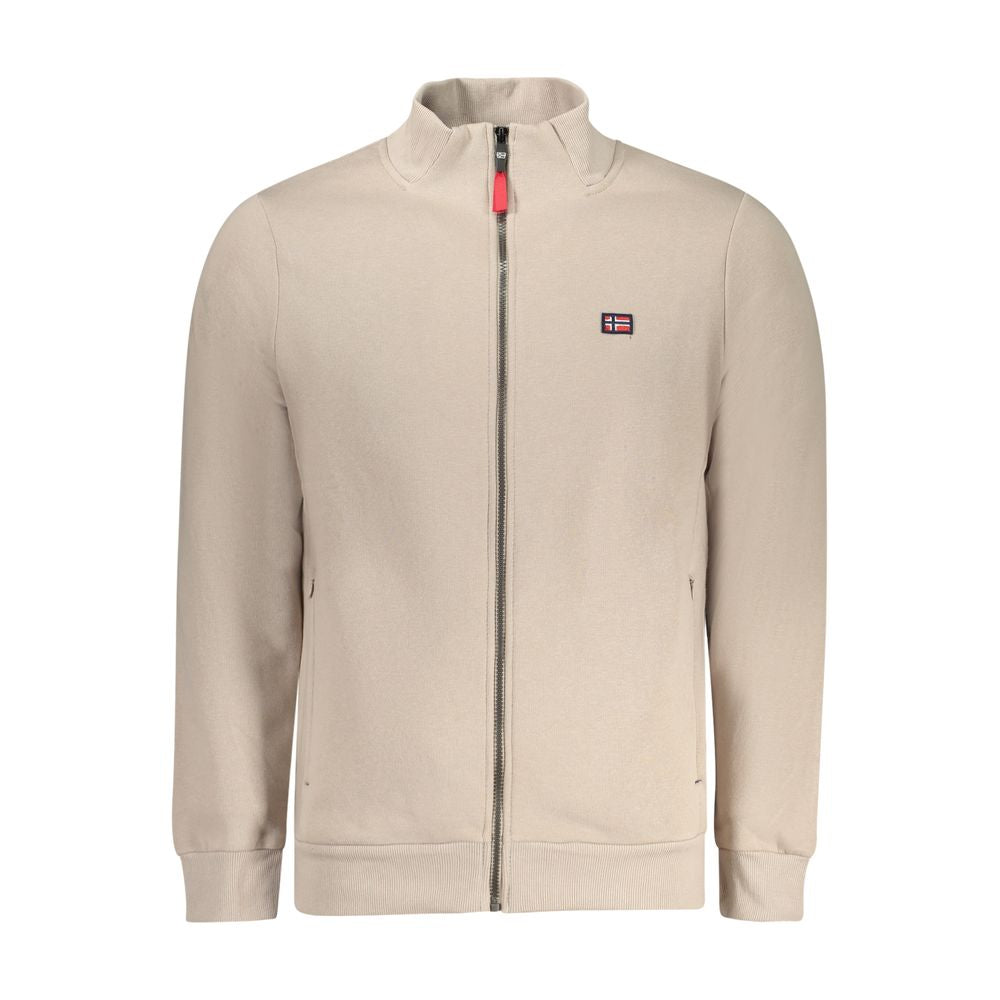 Beige Cotton Men Sweatshirt