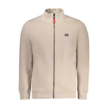 Beige Cotton Men Sweatshirt