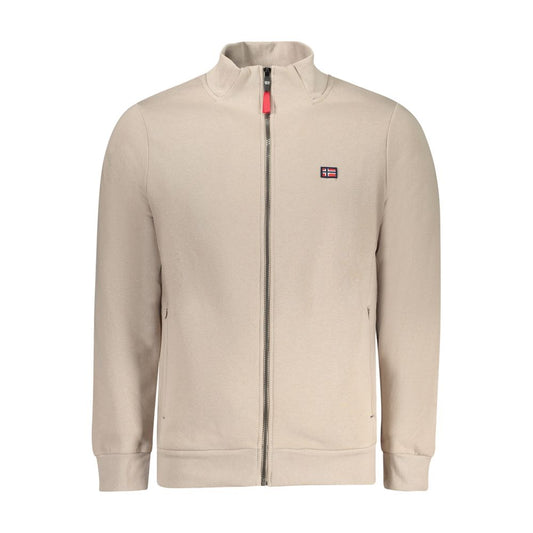 Beige Cotton Men Sweatshirt