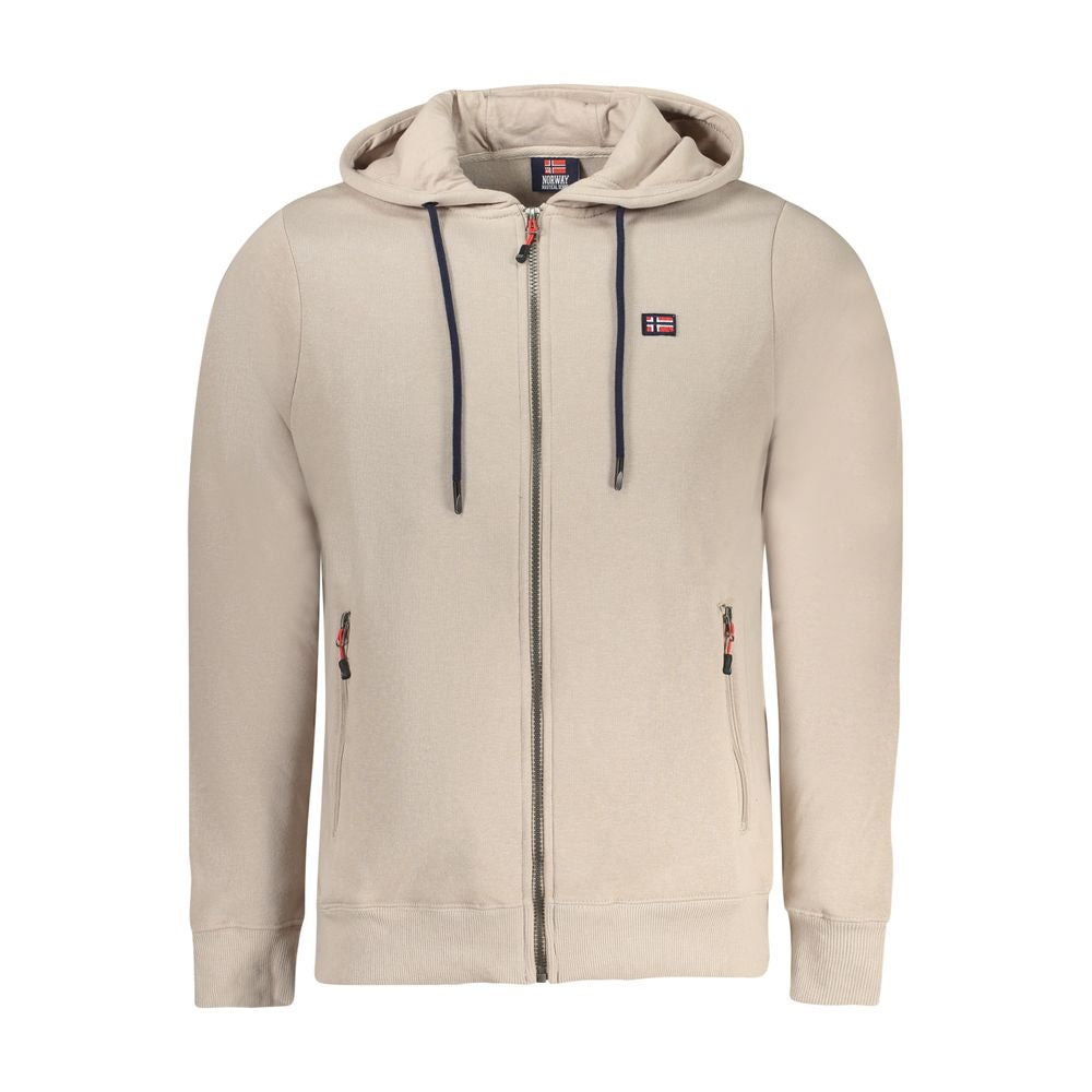 Beige Cotton Men Sweatshirt