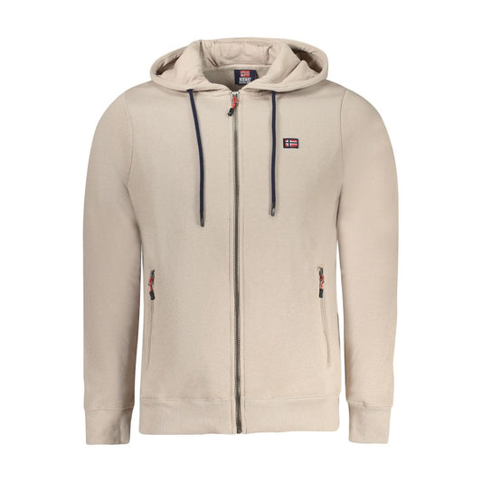 Beige Cotton Men Sweatshirt