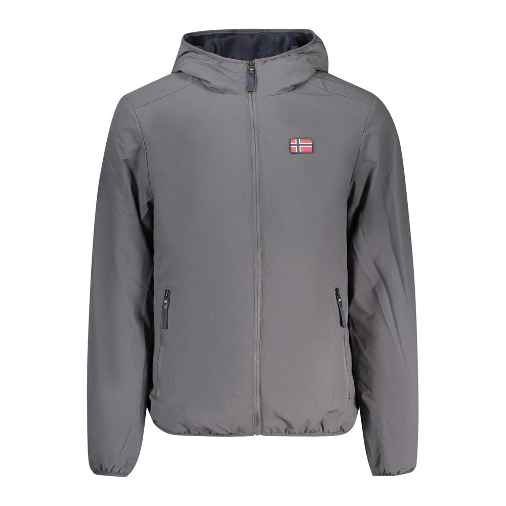 Grigio Polyester Men Jacket