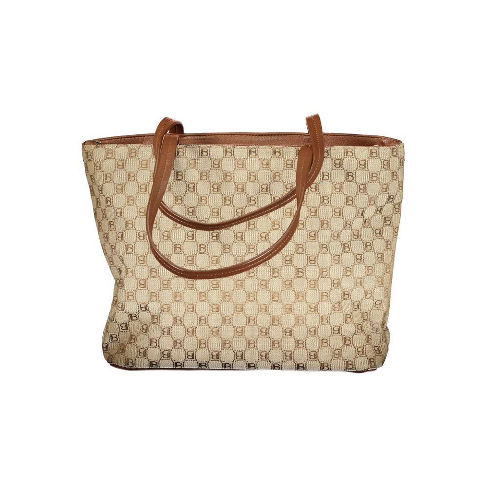 Beige Polyester Women Handbag