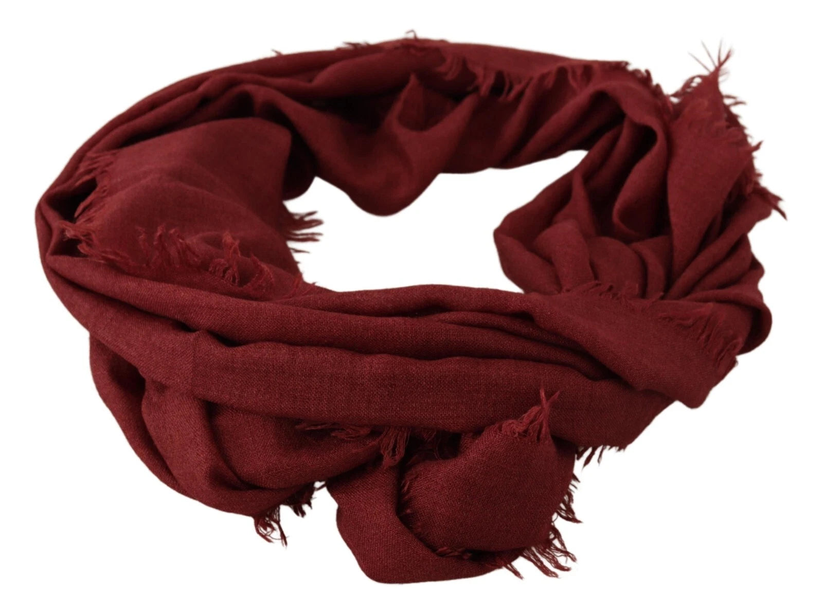 Red DG Crown Cashmere Silk Shawl Fringe Wrap Scarf