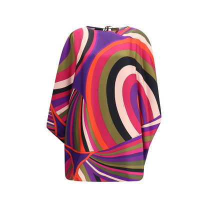 Short Caftan in silk with Marmo print